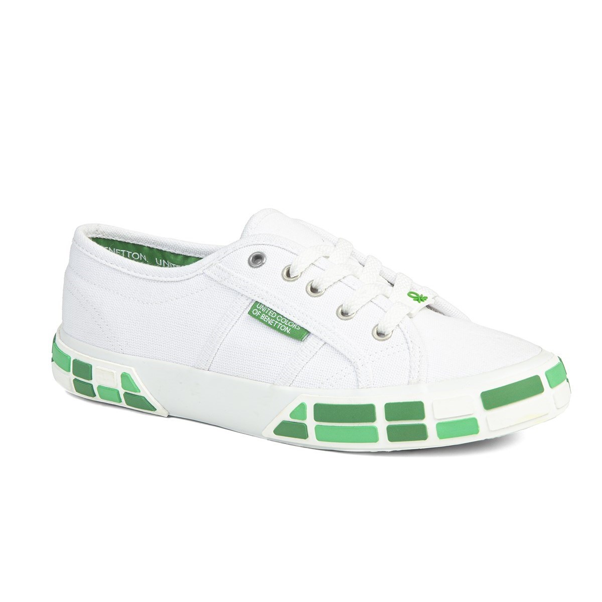 Benetton Kadın Ayakkabı BN-30691 Beyaz-Yeşil