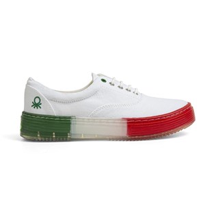 Benetton Kadın Ayakkabı BN-30696 Beyaz-Kırmızı