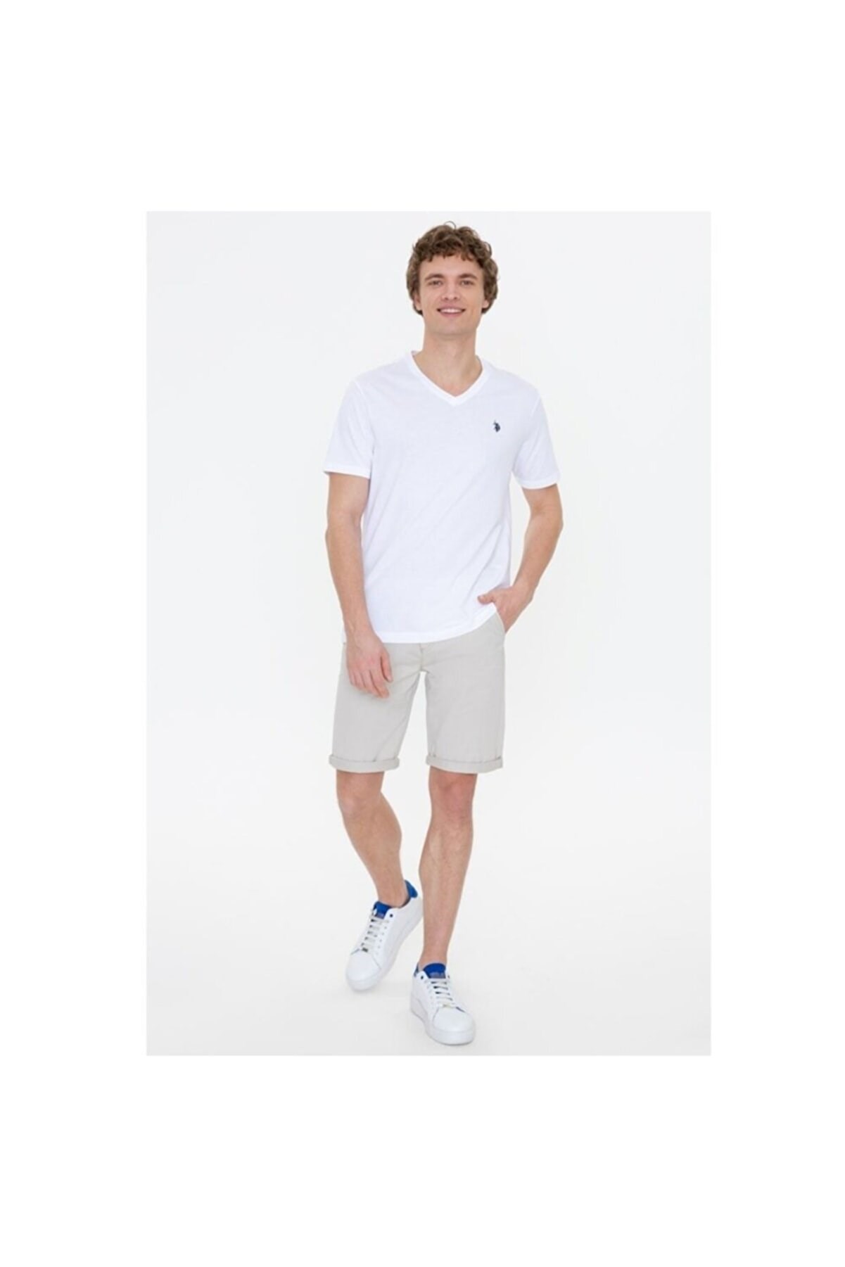 US Polo Assn Erkek T-Shirt G081GL011-1350595 Beyaz
