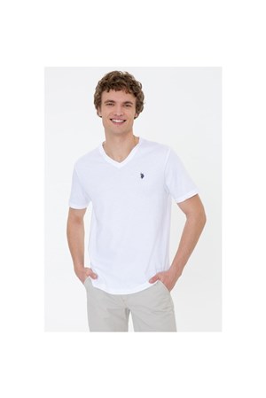 US Polo Assn Erkek T-Shirt G081GL011-1350595 Beyaz