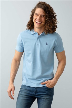 US Polo Assn Erkek T-Shirt G081GL011-739379 Açık İndigo