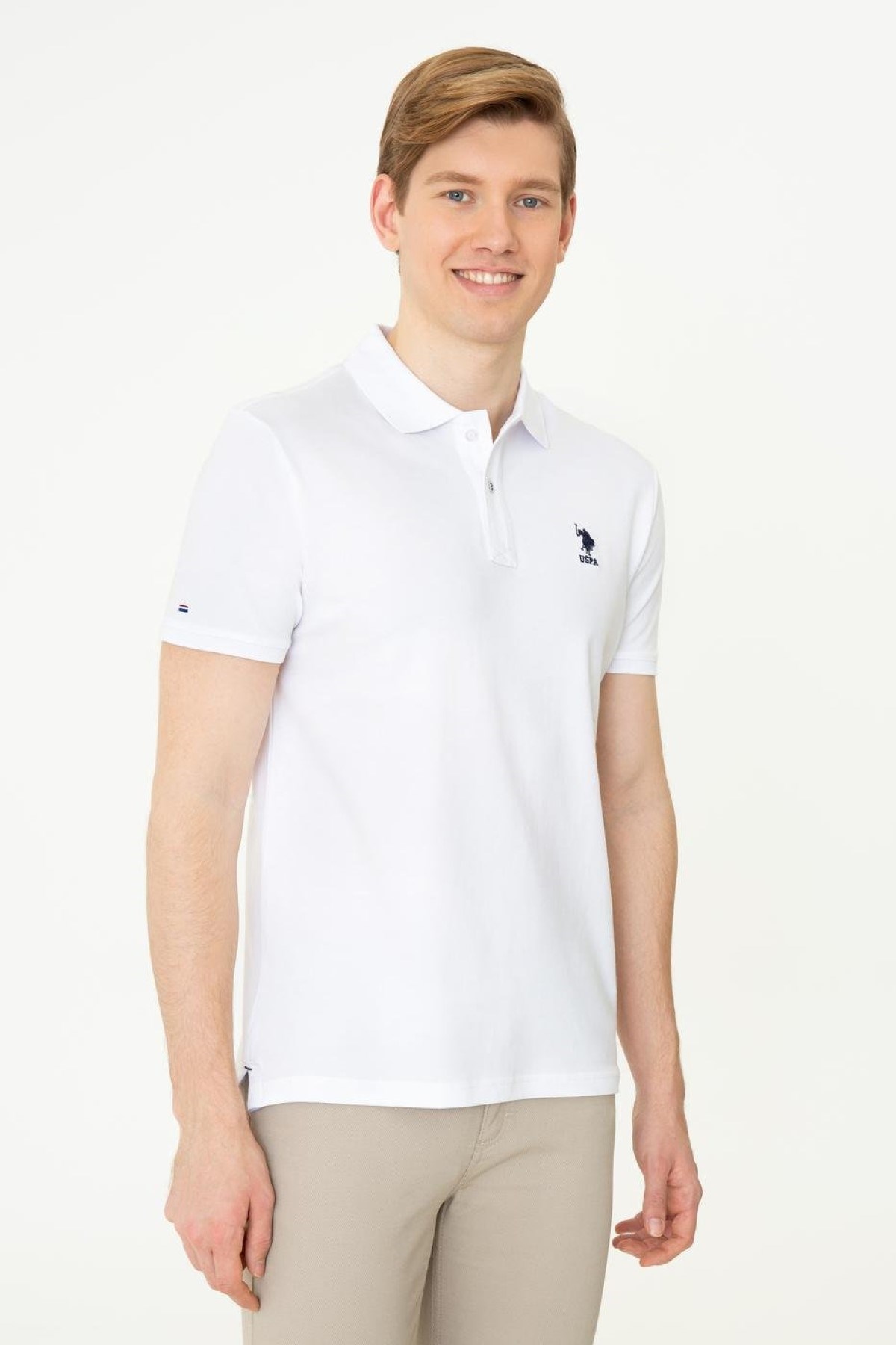 US Polo Assn Erkek T-Shirt G081SZ011-1350507 Beyaz