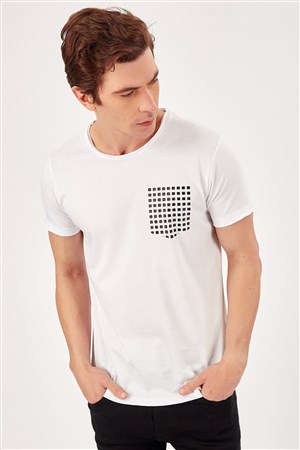 Manche Erkek T-Shirt ME20S214569 Beyaz