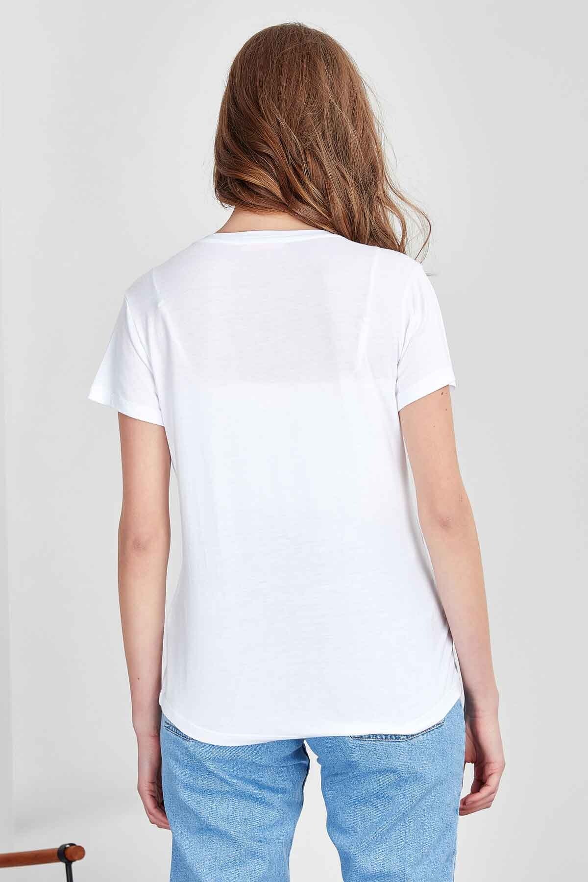 Manche Kadın T-Shirt MK20S264867 Beyaz