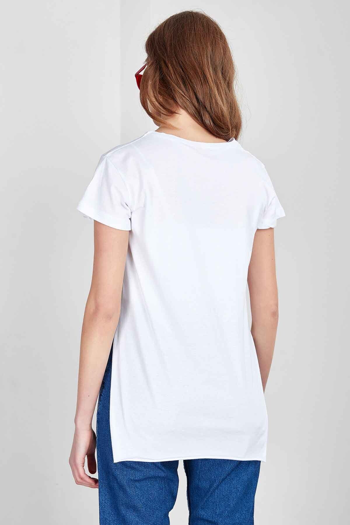Manche Kadın T-Shirt MK20S264948 Beyaz